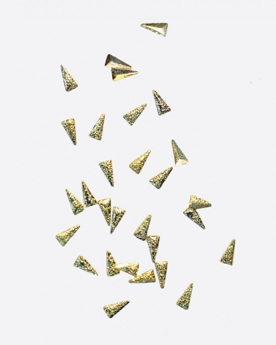 Полусферы треуг. гран.шлиф. золото 1,5х3 мм